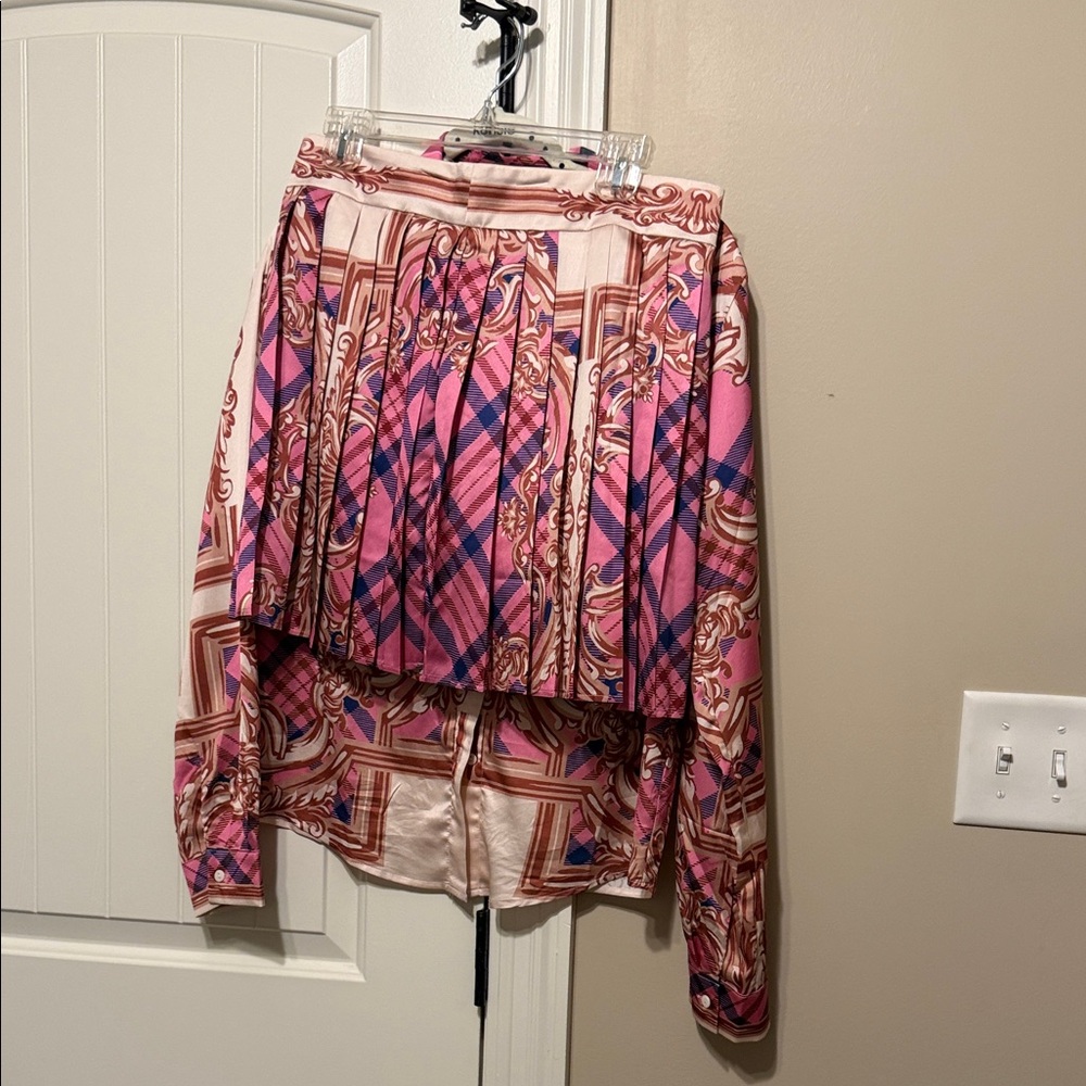 Pink and Purple Patterned Women's Skirt